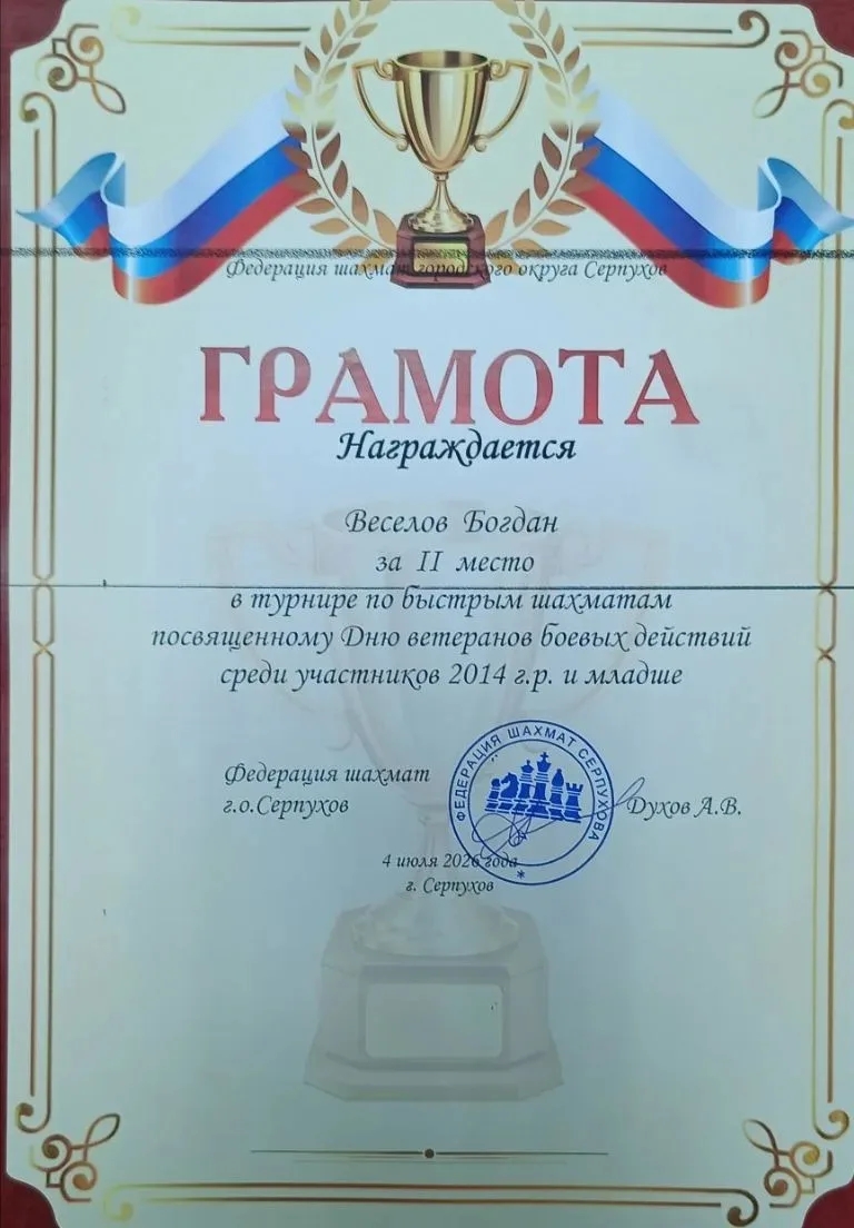 «Шахматный турнир» ДК «Энергия» м. о. Чехов